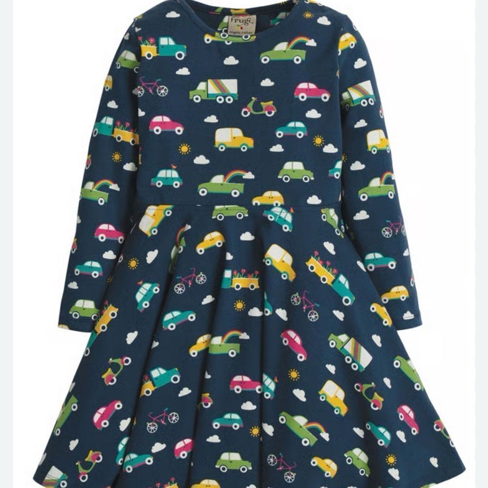 Frugi Transportation Theme Twirl Dress Sz 5-6